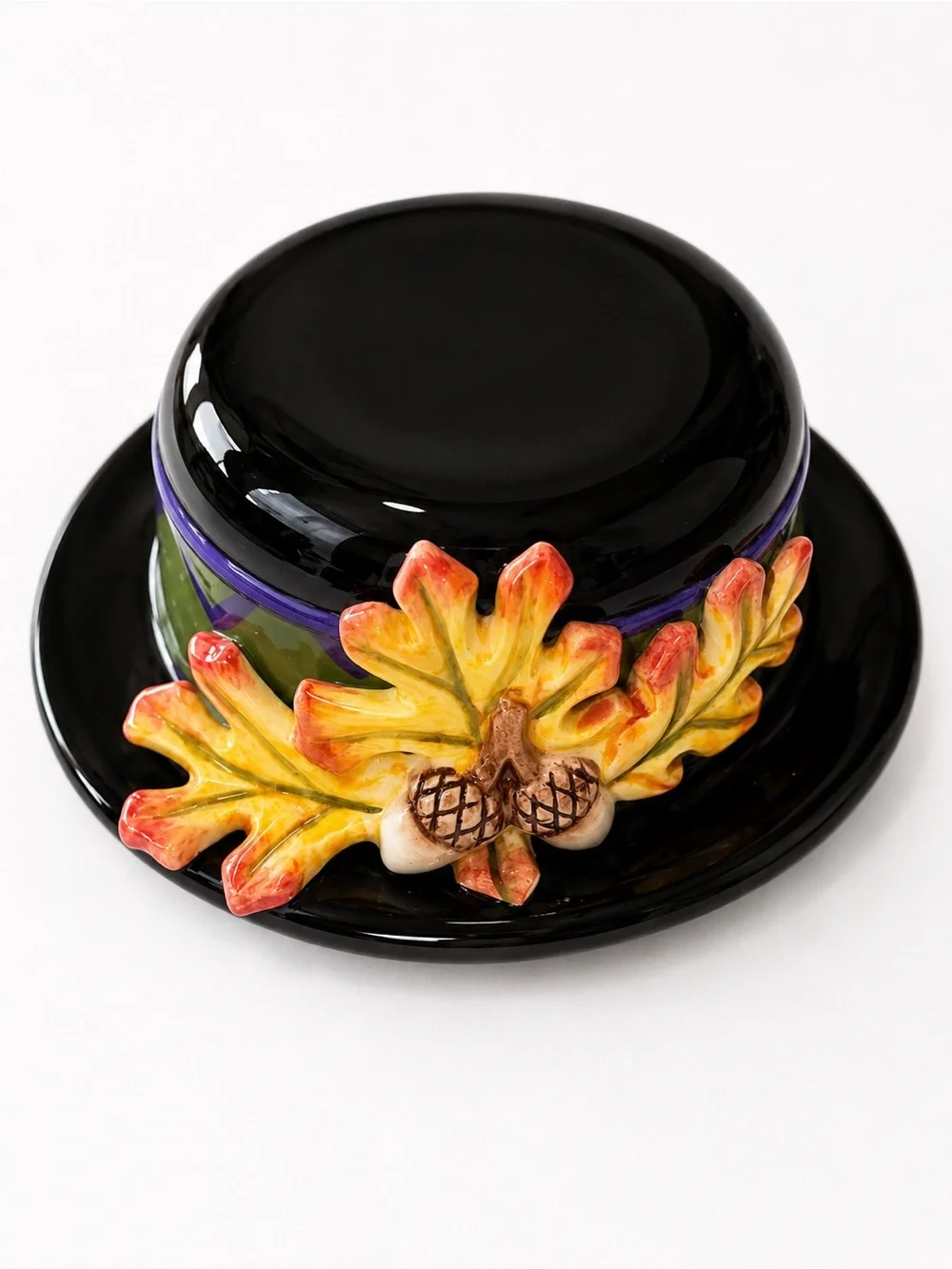 Fitz & Floyd Essentials Cookie Jar Derby Pumpkin Hat Fall 7